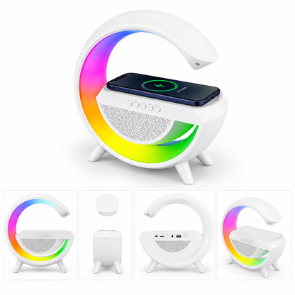 G SHAPE LED WIRELESS CHARGING SPEAKER WITH RGB